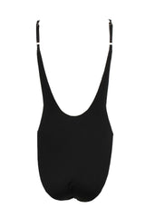 Miami Black Crystal Encrusted Swimsuit Bodysuit