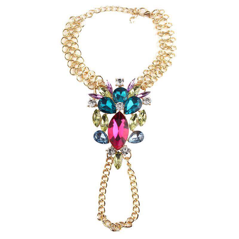 Paradise Crystal Jewels Anklet Barefoot Sandals