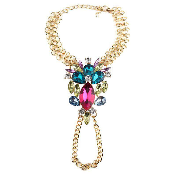 Paradise Crystal Jewels Anklet Barefoot Sandals