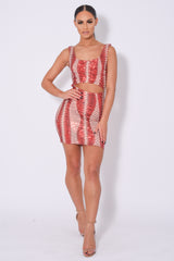 Till Midnight Red Cut Out Sequin Bandage Cage Bodycon Dress