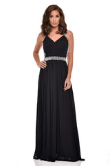 Nola Black Backless Maxi Grecian Dress