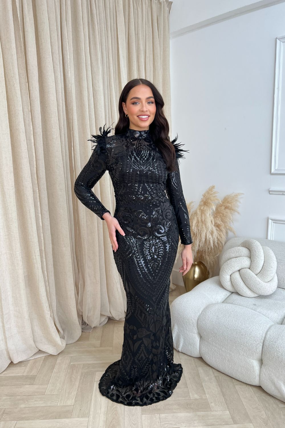 Black illusion dress store