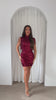 red sequin short mini dress with tassels video of girl showing off dress 