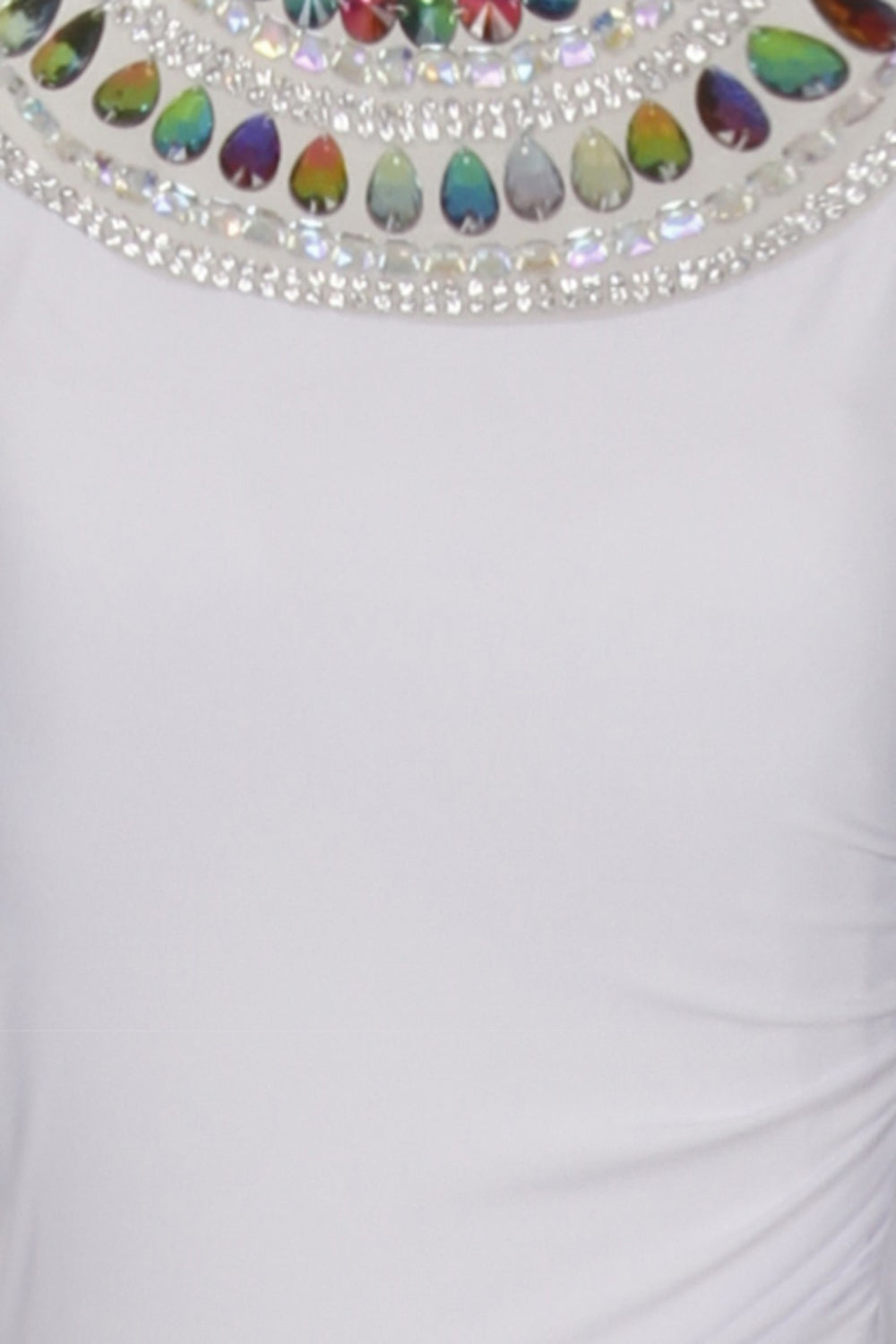 Carmen White Jewel Mermaid Fishtail Maxi Dress