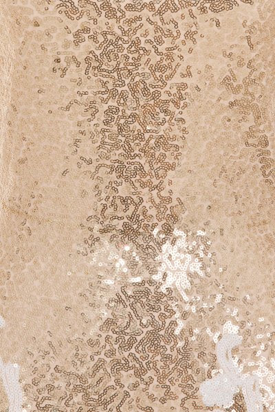 Alyssa Glam Gold & White Sequin Exposed Open Back Victorian Mini Dress
