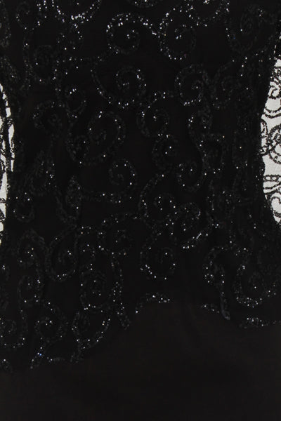 Bellina Sparkle Black Slinky Midi Dress