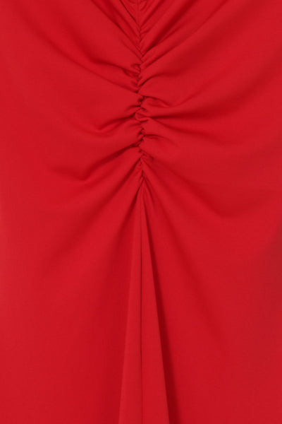 Shayla Red Slinky Backless Fishtail Maxi Dress