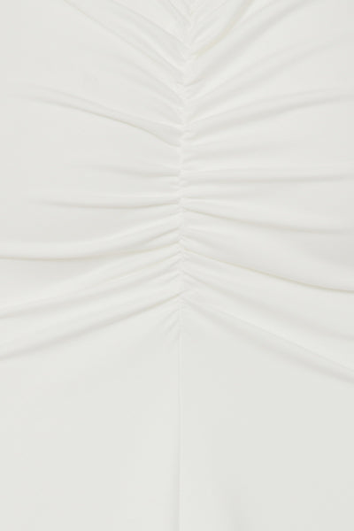 Shayla White Slinky Backless Fishtail Maxi Dress