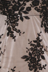 Karla Black Plunge Scalloped Lace Embroidery Midi Dress