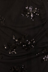 Montana Black Plunge Floral Sequin Thigh Slit Mermaid Maxi Dress