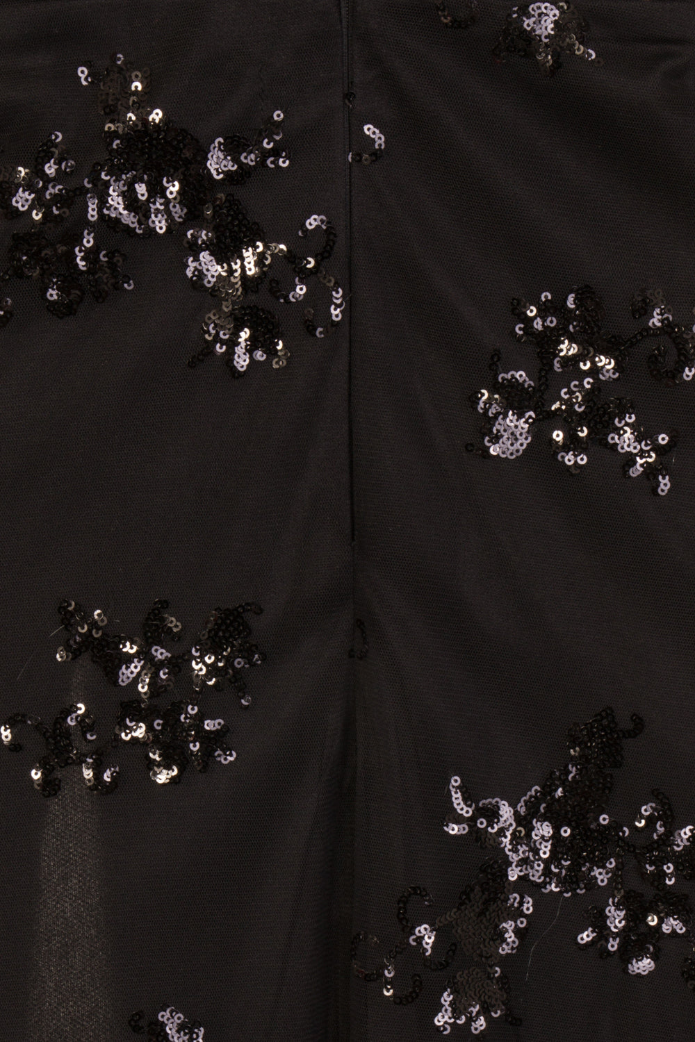 Montana Black Plunge Floral Sequin Thigh Slit Mermaid Maxi Dress