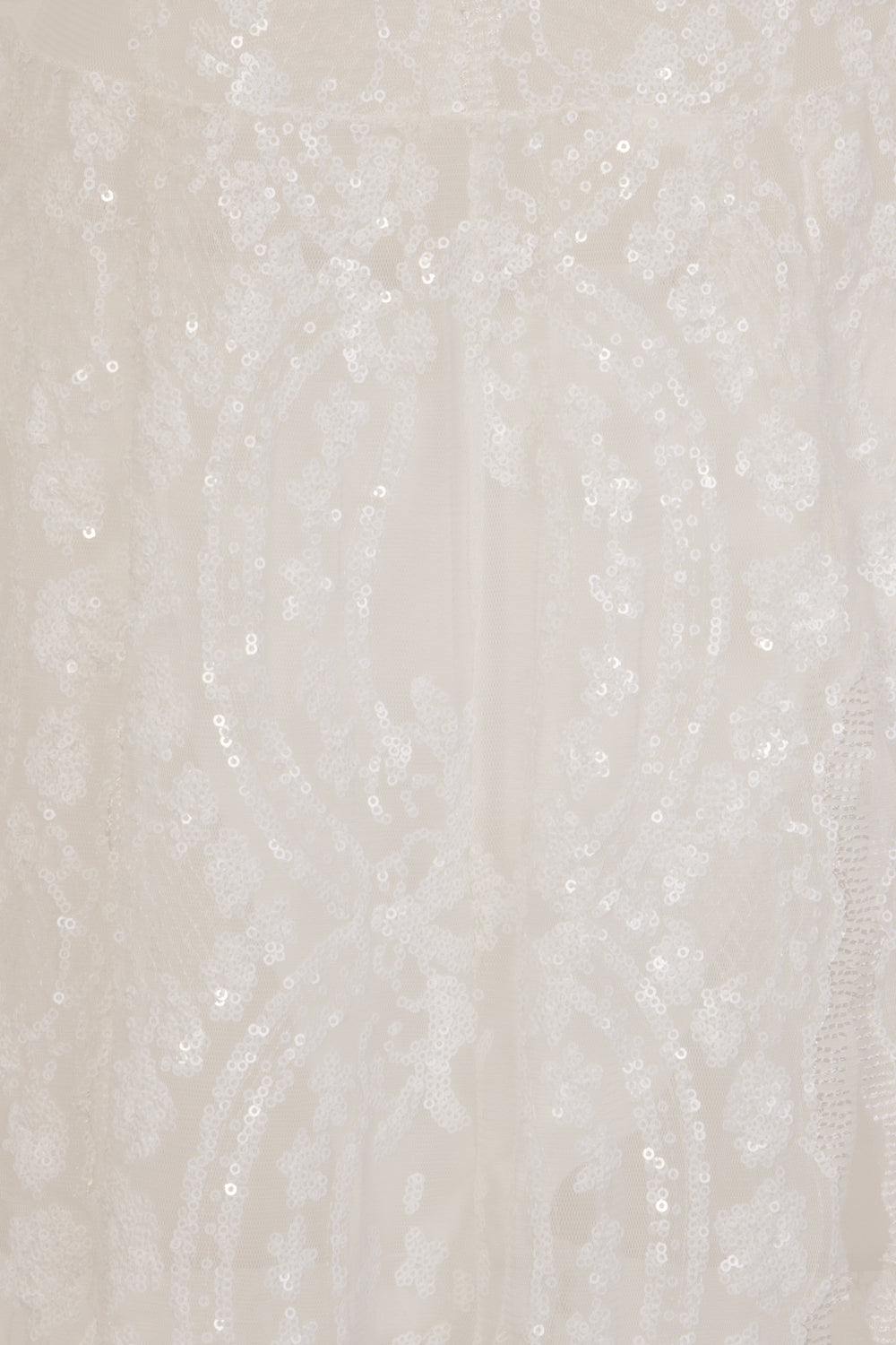 Game Changer White Sheer Floral Sequin Palazzo Split Jumpsuit