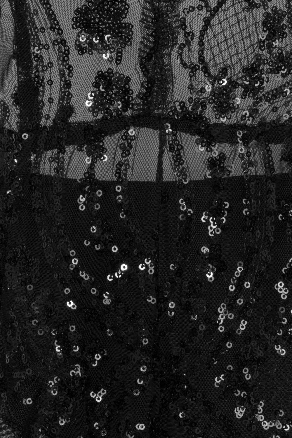 Game Changer Black Sheer Floral Sequin Palazzo Split Jumpsuit