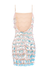 Showtime Unicorn Holographic Sequin Exposed Back Dress