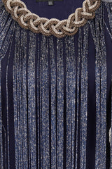 Tatiana Navy Shimmer Flapper Fringe Tassel Dress