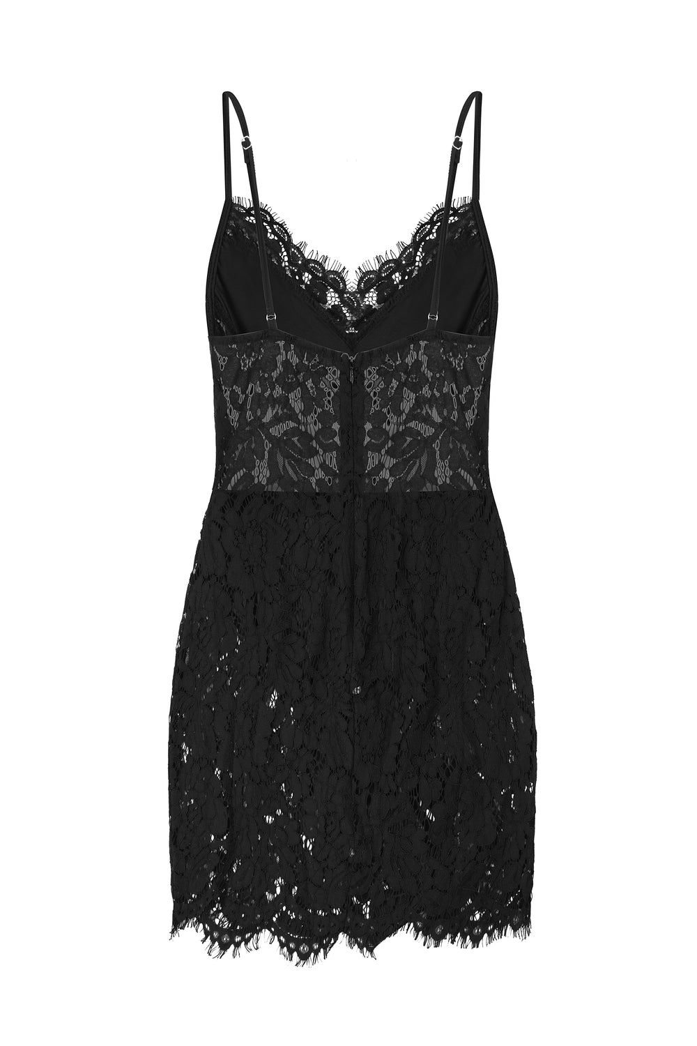 Sheer Me Up Lace Black Bodycon Mini Slit Dress