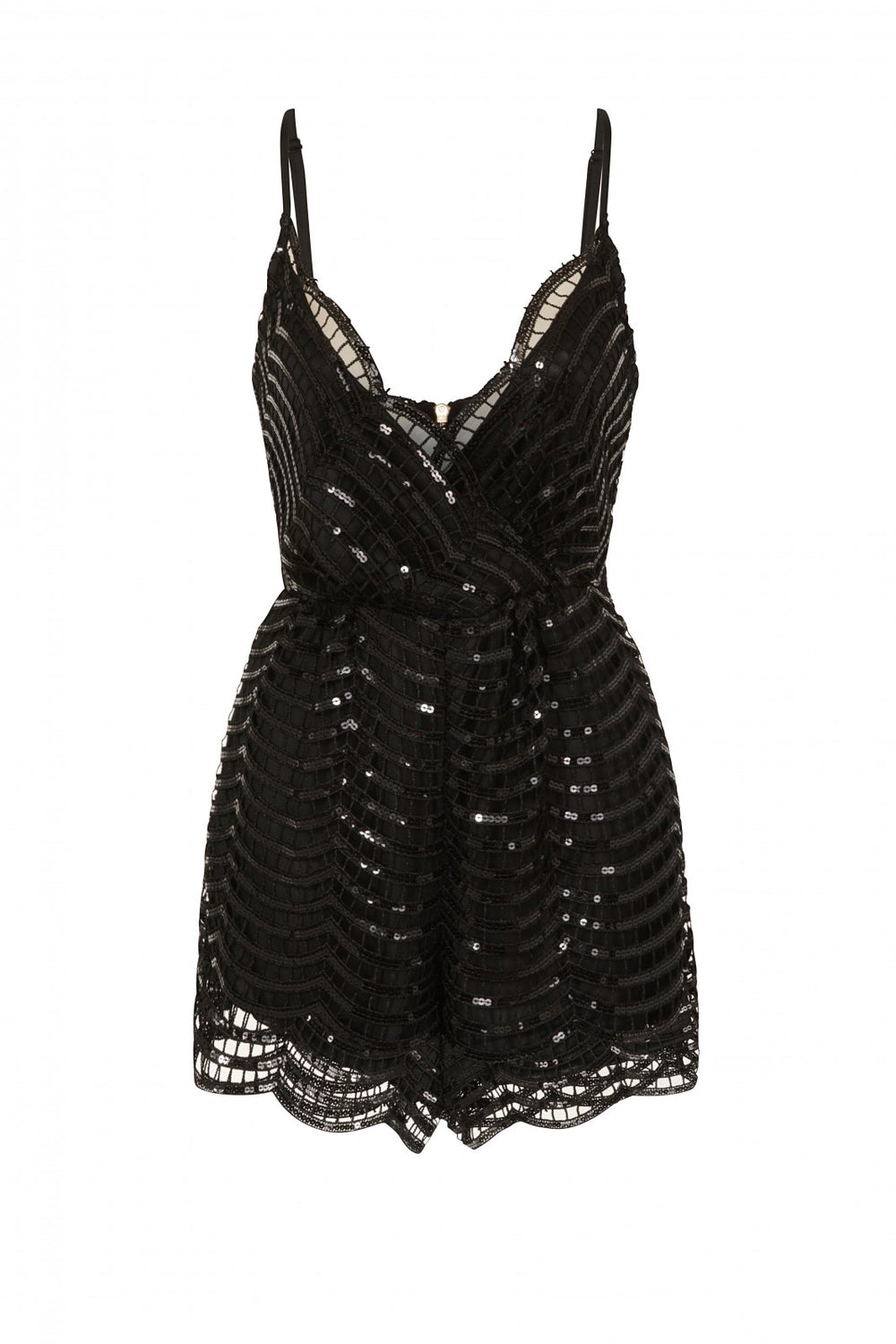 Febe Black Signature Sequin Playsuit