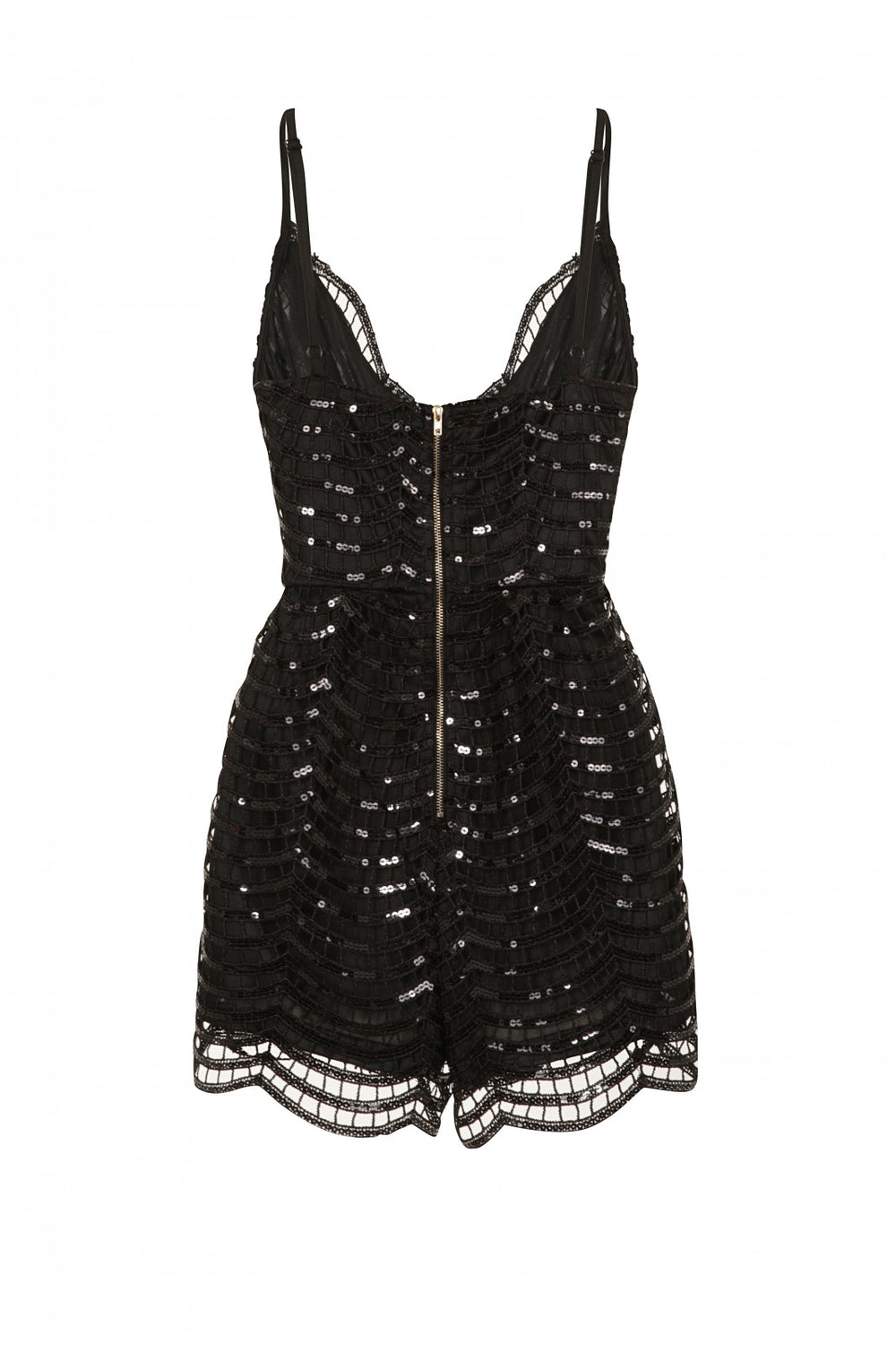 Febe Black Signature Sequin Playsuit
