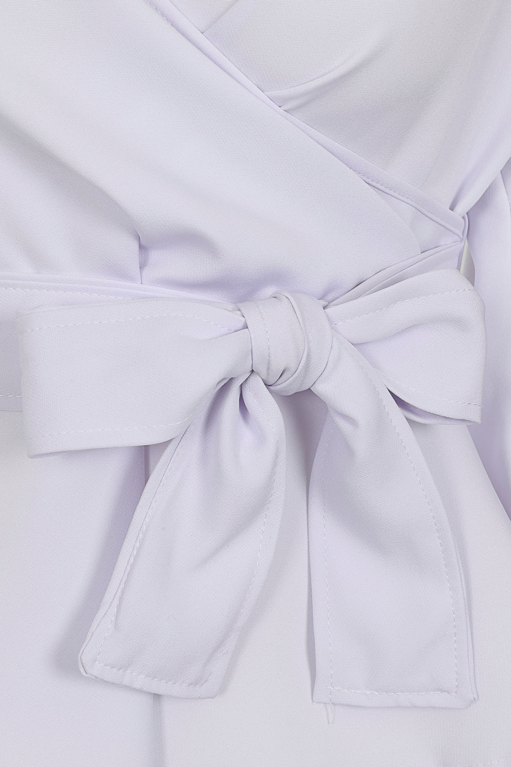 Mili White Longsleeve Wrap Over Tie Top