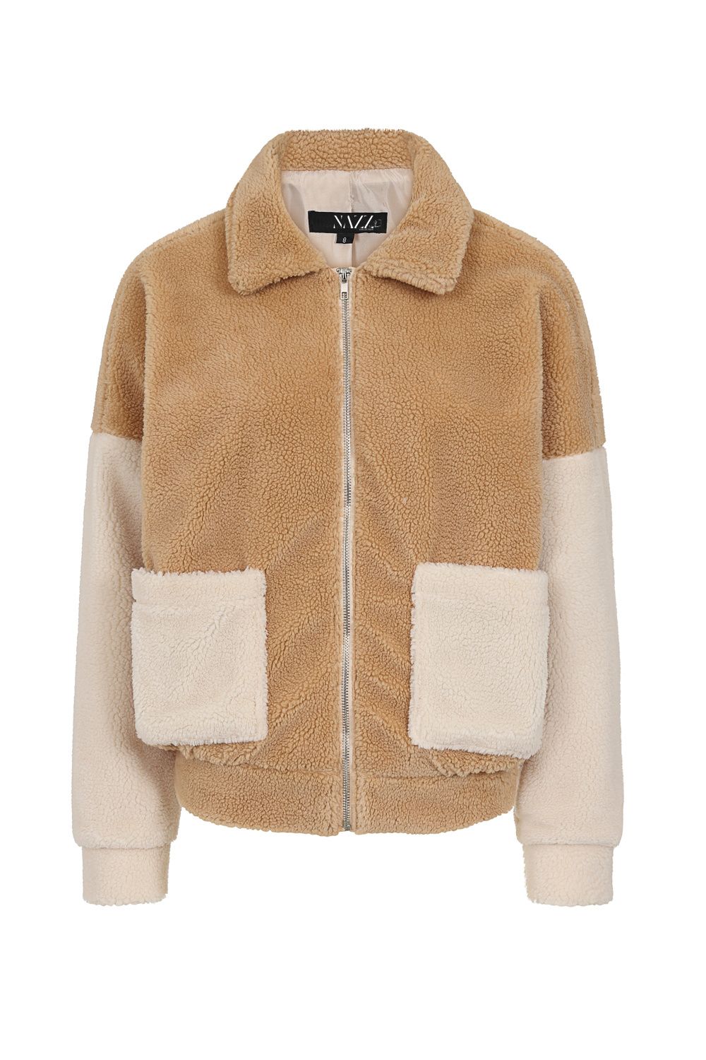 Addison Two Cream and Tan Fur Teddy Bomber Jacket