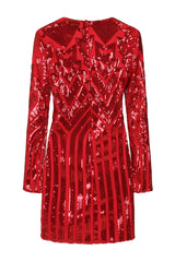 nazz collection red ashanti geometric long sleeve bodycon dress mini 