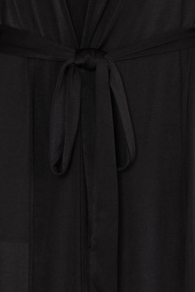 Enza Black Slinky Maxi Duster Jacket