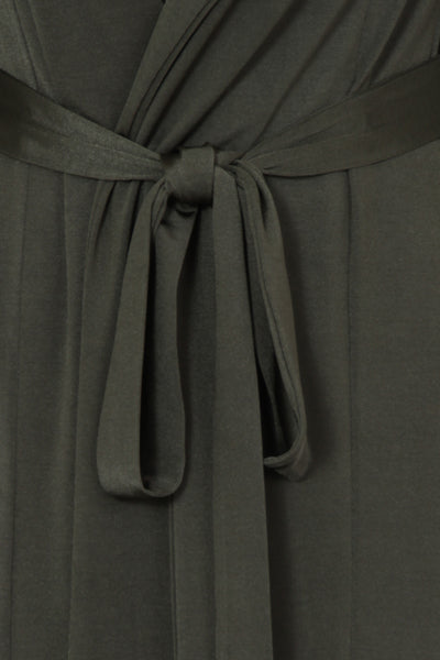 Enza Khaki Slinky Maxi Duster Jacket