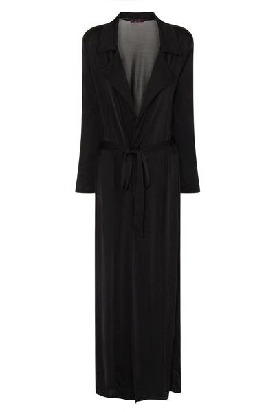 Enza Black Slinky Maxi Duster Jacket