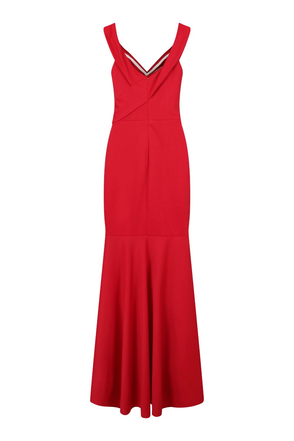 Camila Berry Red Bardot Maxi Fishtail Dress