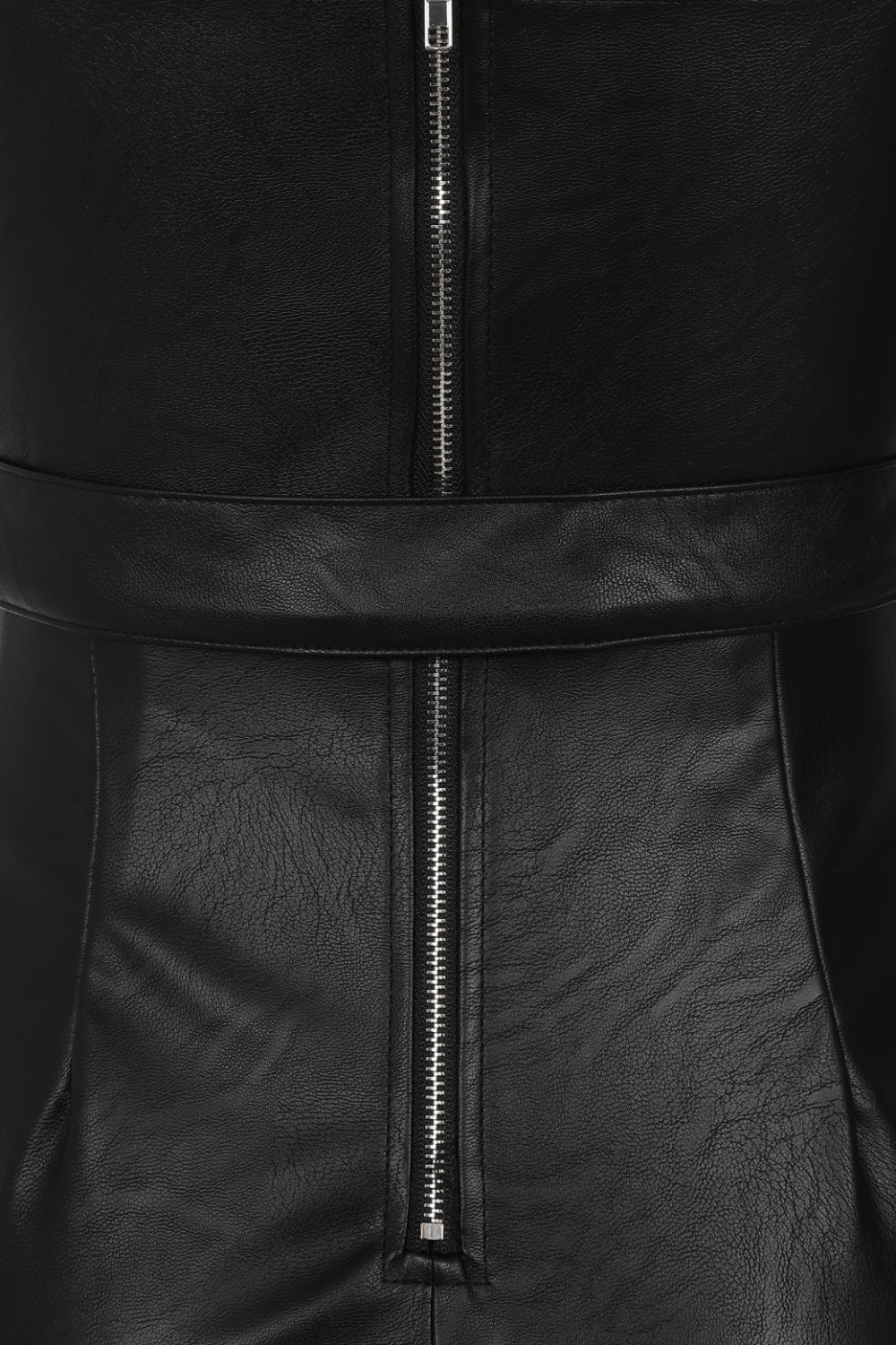 High Standards Black Leather Belted Split Maxi Dress
