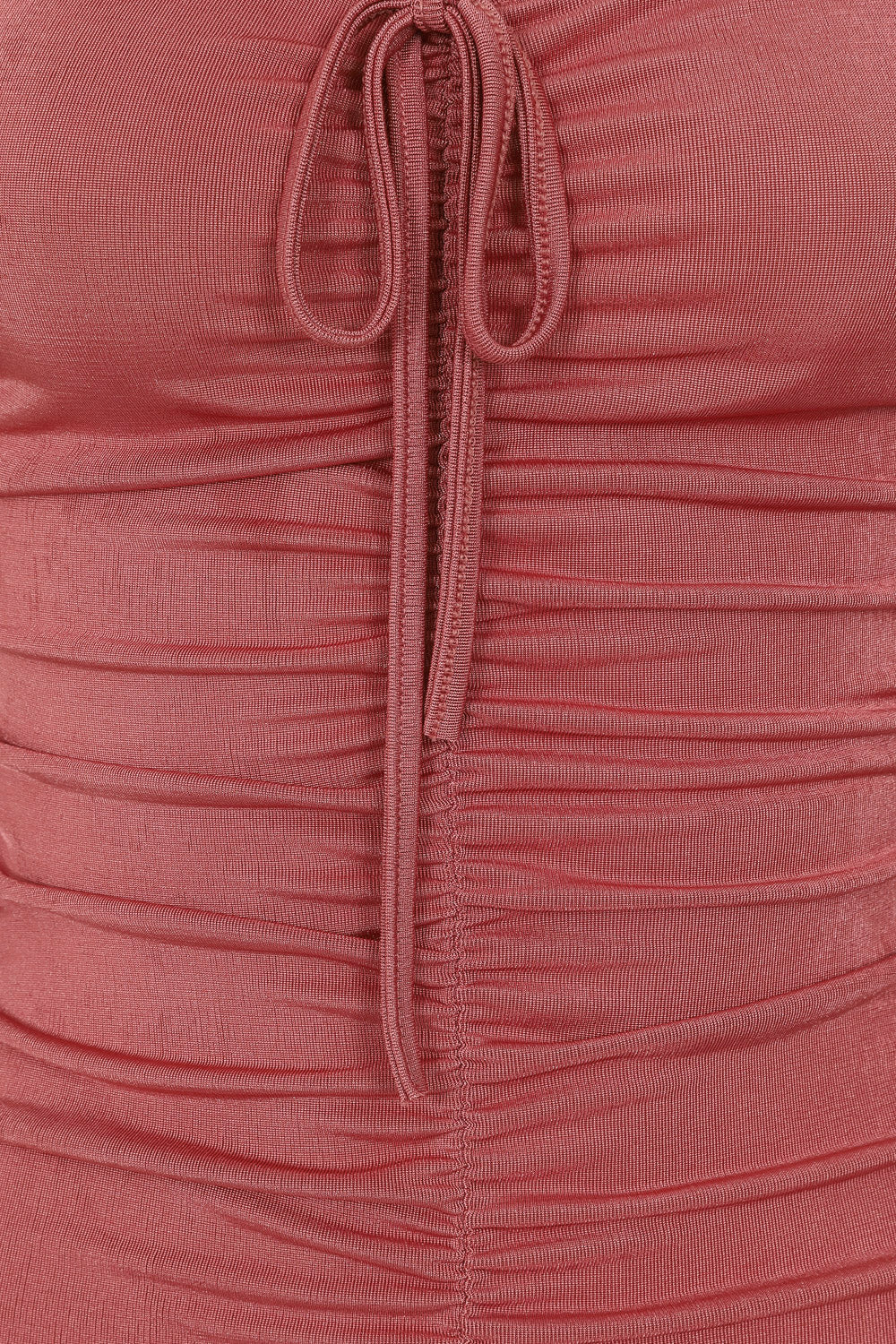 All Ruched Up Dusty Pink Off The Shoulder Long Sleeve Slinky Mini Dress