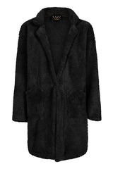 Neema Black Teddy Plush Fleece Cardigan Jacket