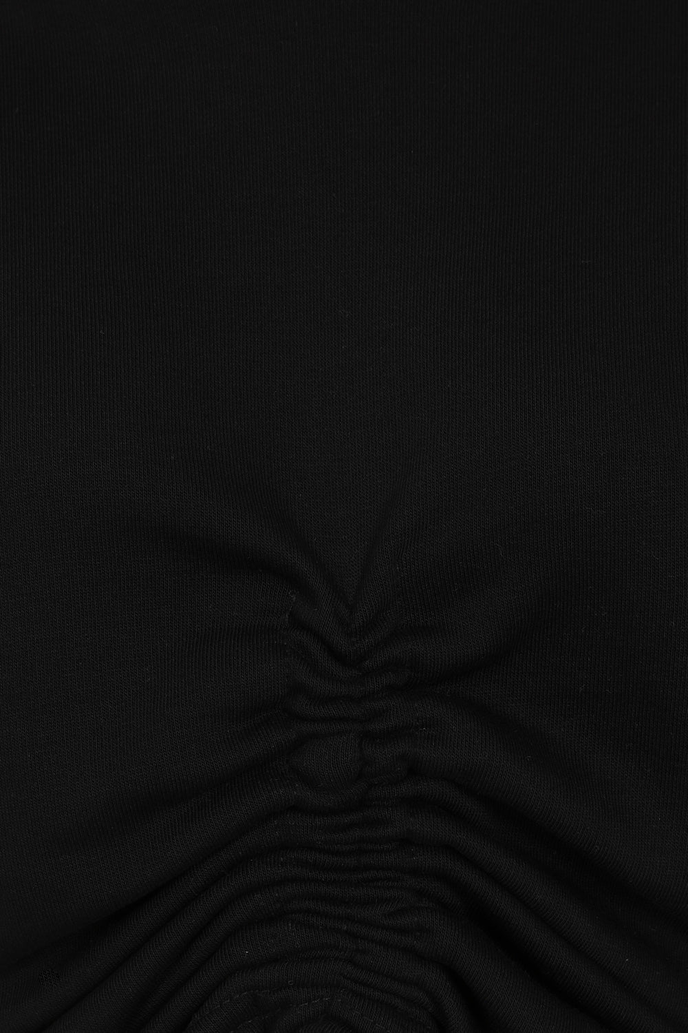 Mei Black Ruched Drawstring Waisted Hoodie Tracksuit Set
