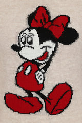 Minnie Mouse Beige Knit Woven Cartoon Lounge Set