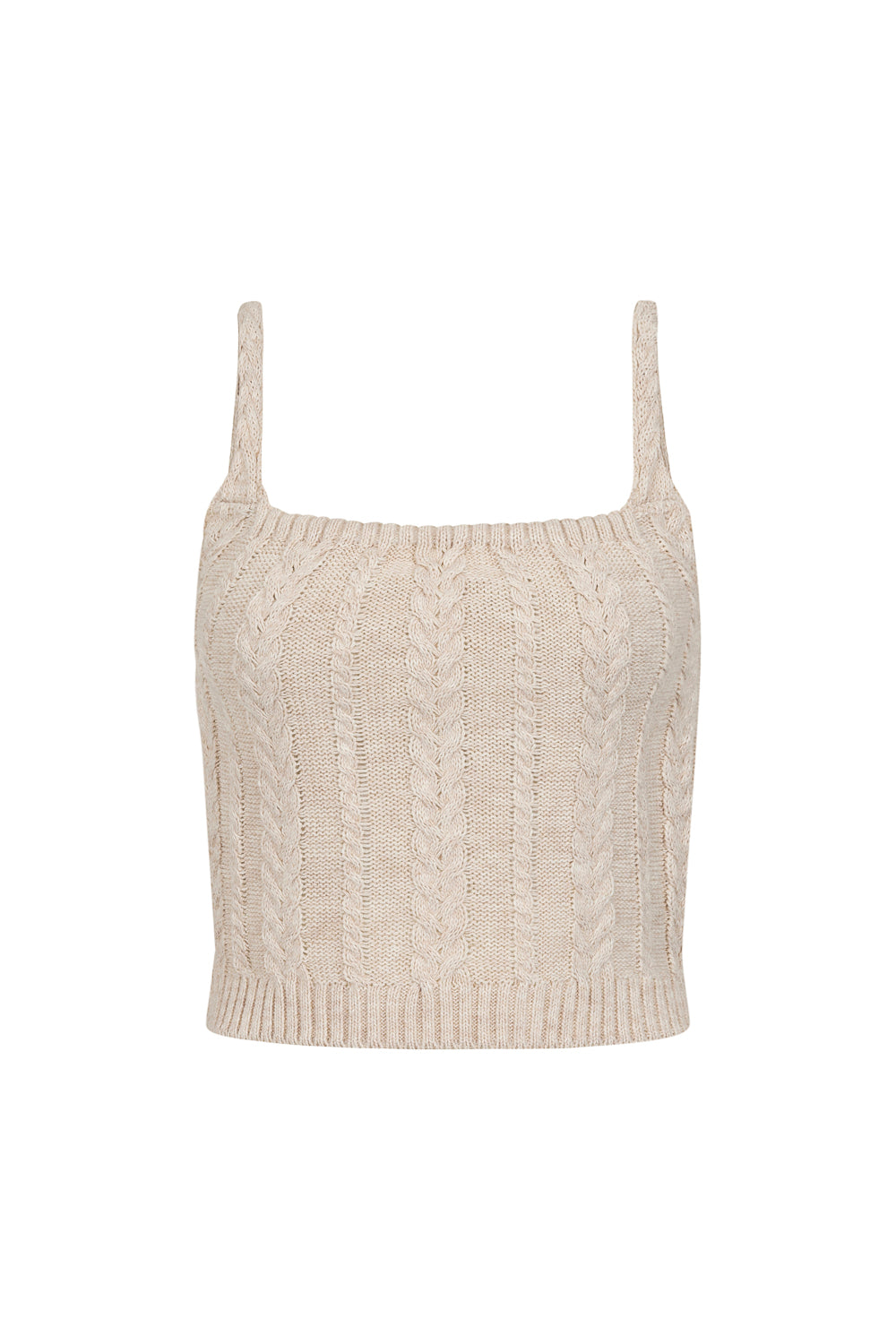 Carmela Beige Woven Cable Knit 3 Piece Lounge Set