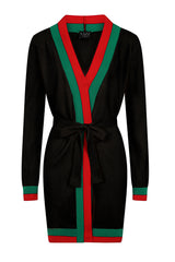 Zara Black Red and Green Striped Fine Knit 3 Piece Lounge Co-ord Set
