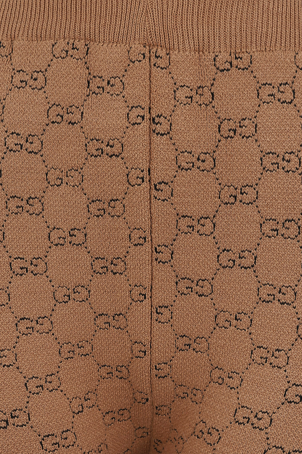 Giselle Camel Tan GG Inspired Woven Knit Body Hugging Stretch Leggings