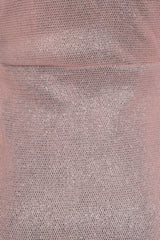 Cosmia Blush Glitter Sparkle Bandeau Pleated Detail Pencil Maxi Dress