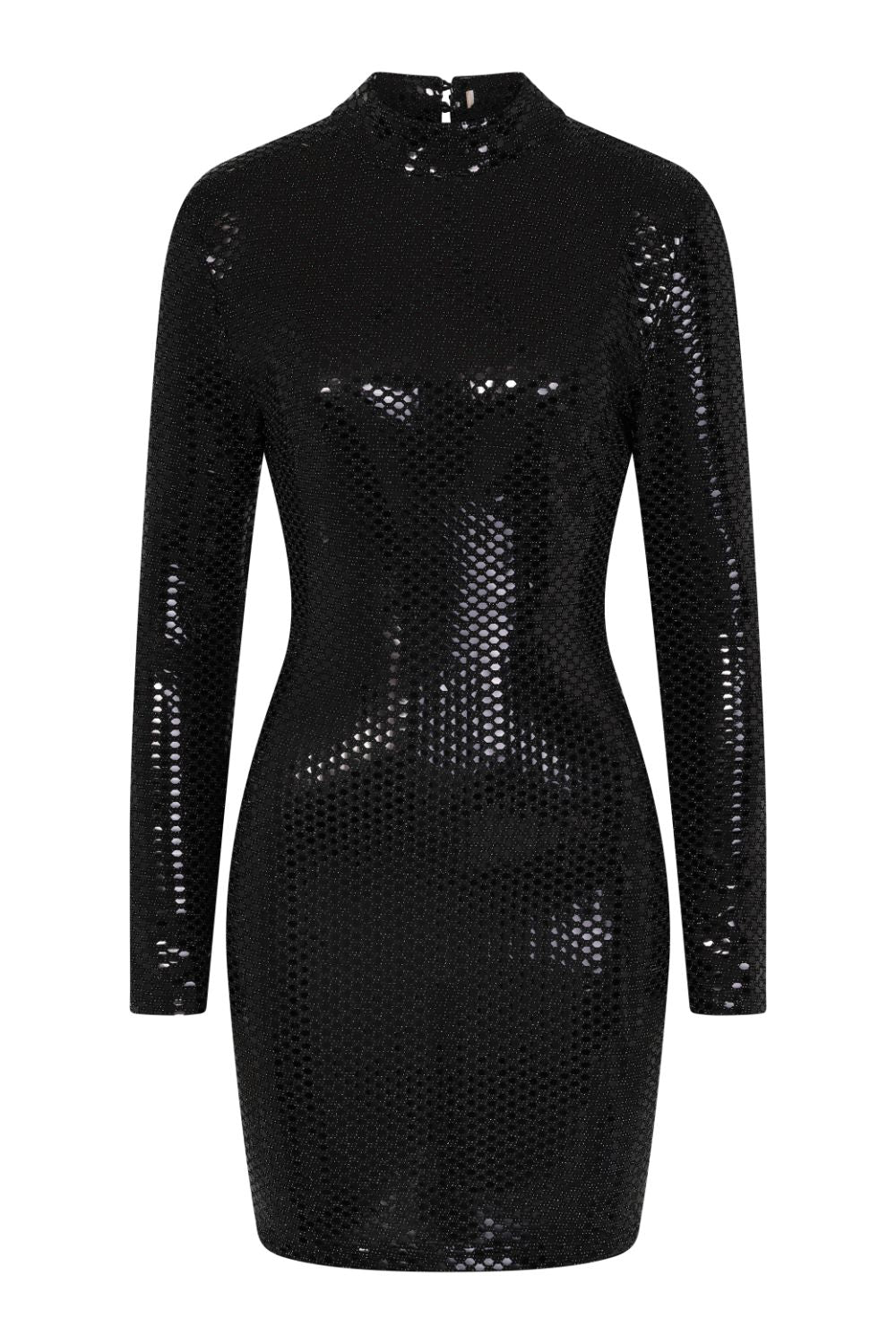 Hypnotised Black Metallic Mirrored Sequin Bodycon Dress