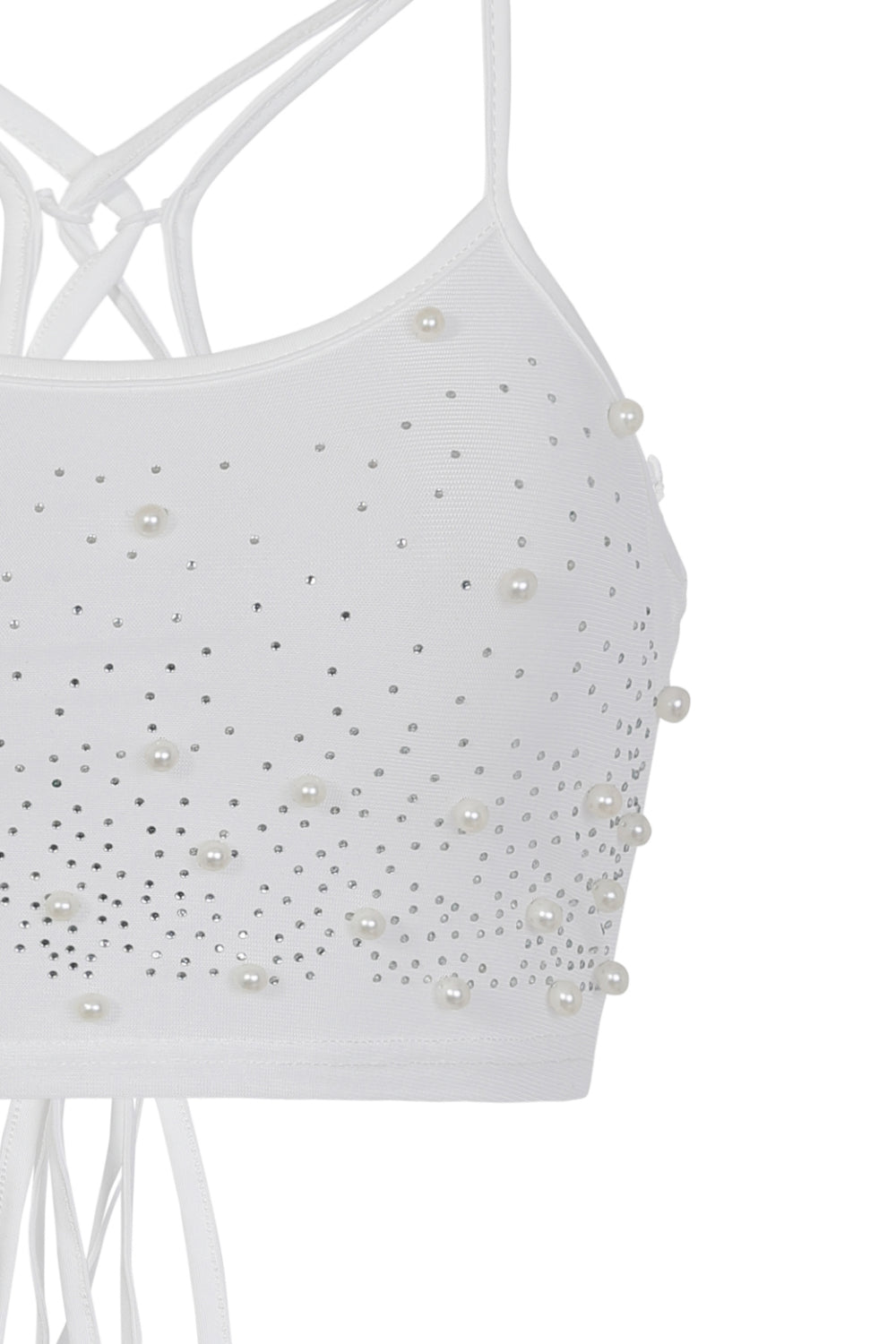 White rhinestone two shop piece set