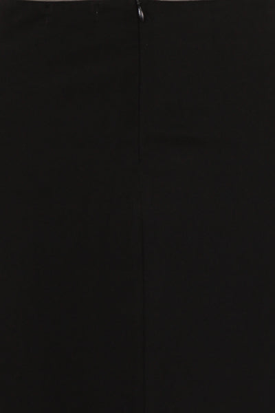 Seska Black Crystal Plunge Thigh Split Fishtail Maxi Dress