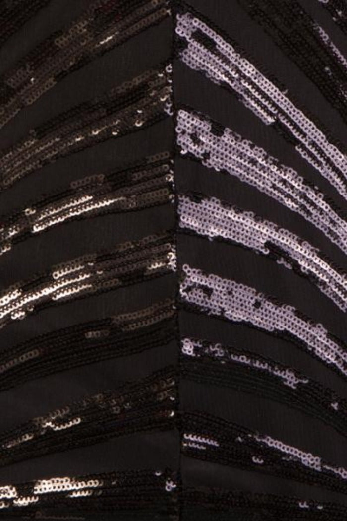 Temptation Black Plunge Sequin Hourglass Illusion Jumpsuit
