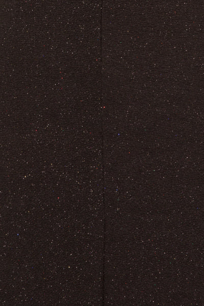 Felicia Black Glittered Diamante One Shoulder Fishtail Maxi Dress
