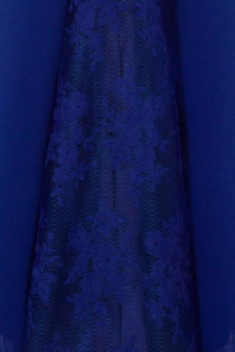 Ruby Navy Blue Off The Shoulder Lace Fishtail Maxi Dress
