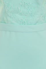 Ruby Mint Off The Shoulder Lace Fishtail Maxi Dress