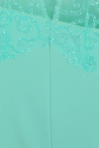 Vanity Sparkle Mint Slinky Fishtail Maxi Dress