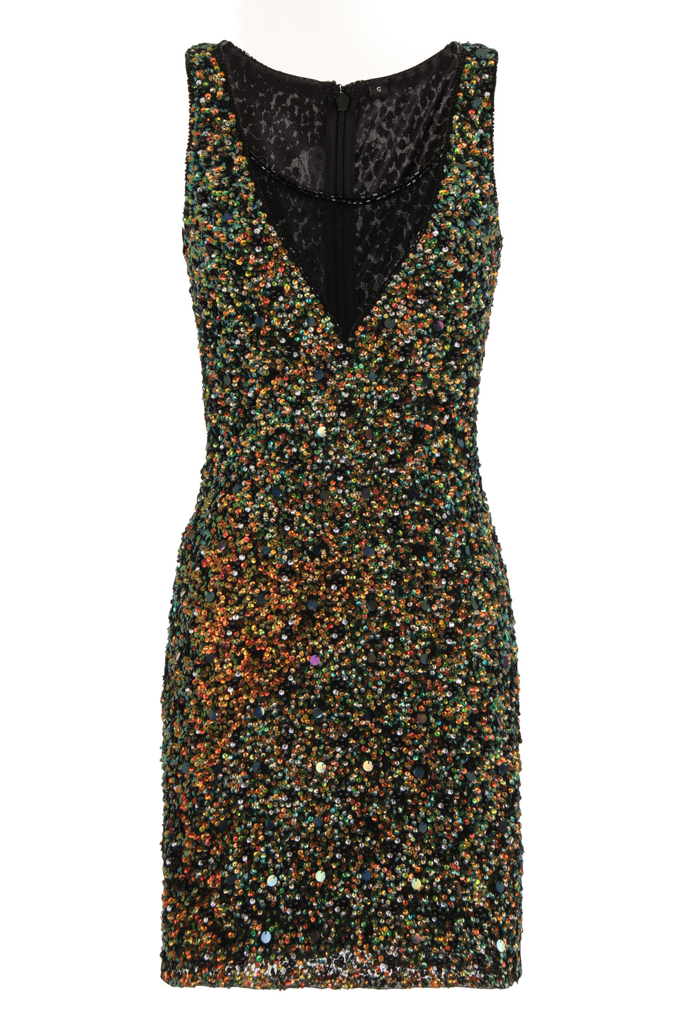 Anika Emerald Vip Handcrafted Full Beaded Sequin Fitted Dress
