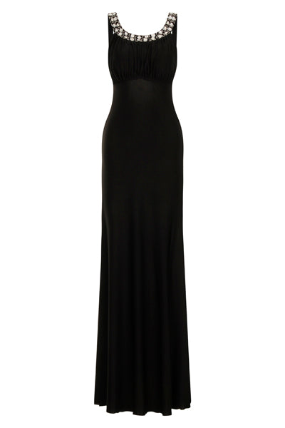 Marrisa Black Backless Fishtail Maxi Dress