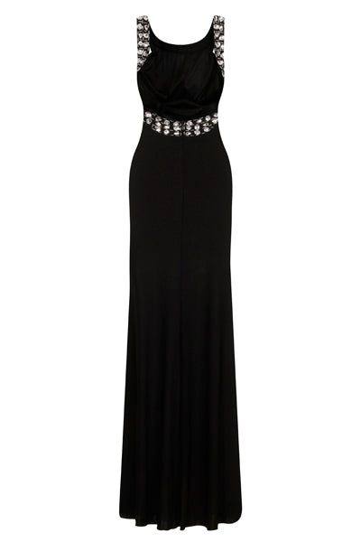 Marrisa Black Backless Fishtail Maxi Dress