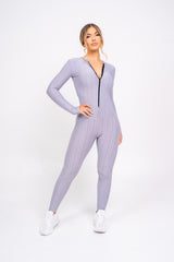 Cali Grey Honeycomb Contouring Push Up Jumpsuit Romper